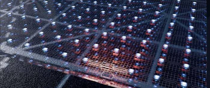 Gros plan sur les LED du film en fonctionnement